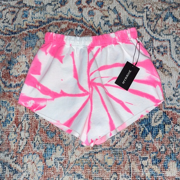Myrrhe Pants - Myrrhe Pink Tie Dye Sweat Shorts SZ XS NWT